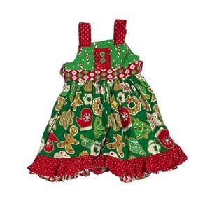 Eleanor Rose Holiday Christmas Cookie Meredith Dress Kids Red Green Size 4-5